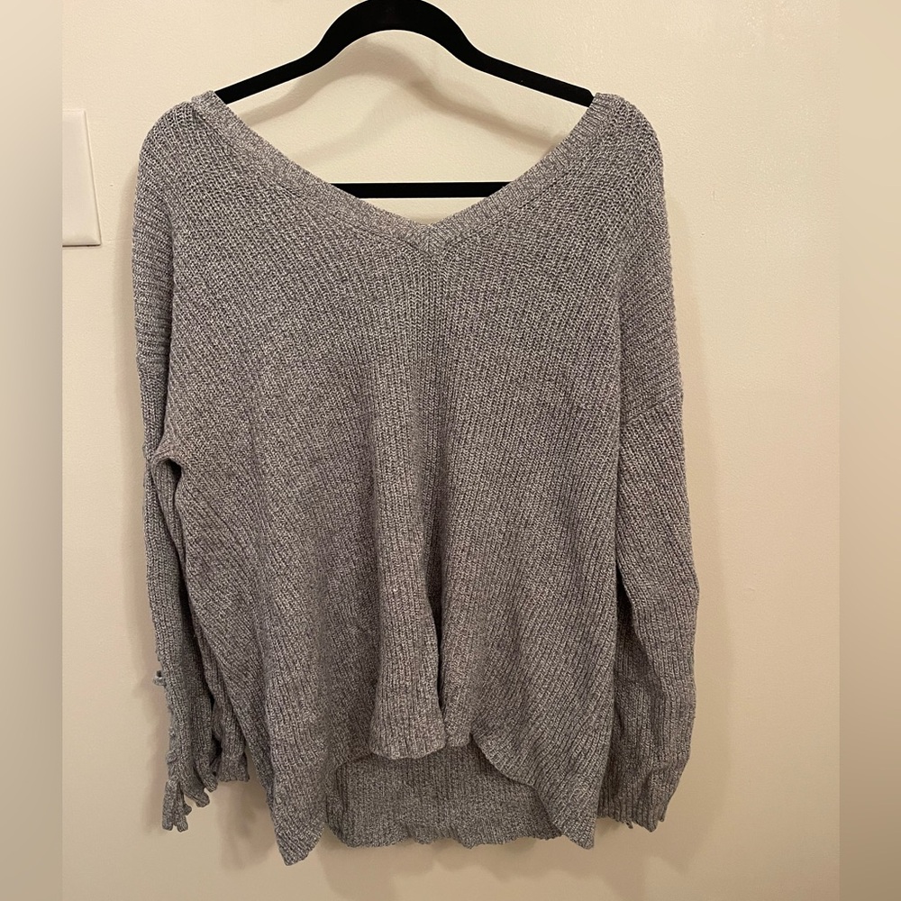 America Eagle Gray Knitted Sweater